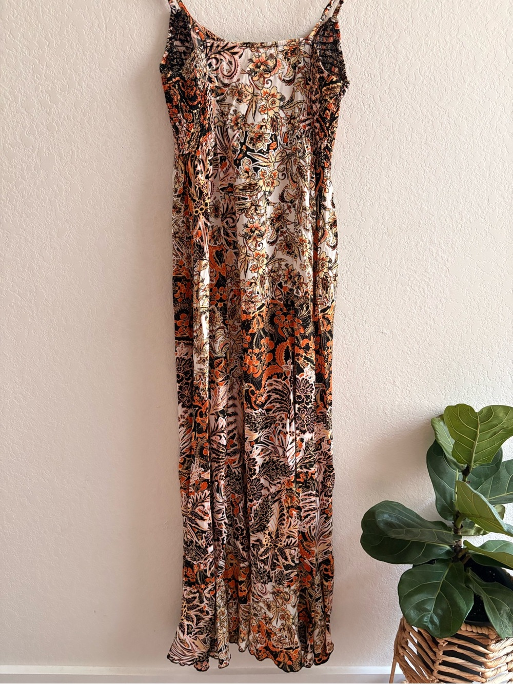 Free People Intimately Forever Yours Dress Floral Paisley Smocked Maxi Dress XS - Picture 5 of 9